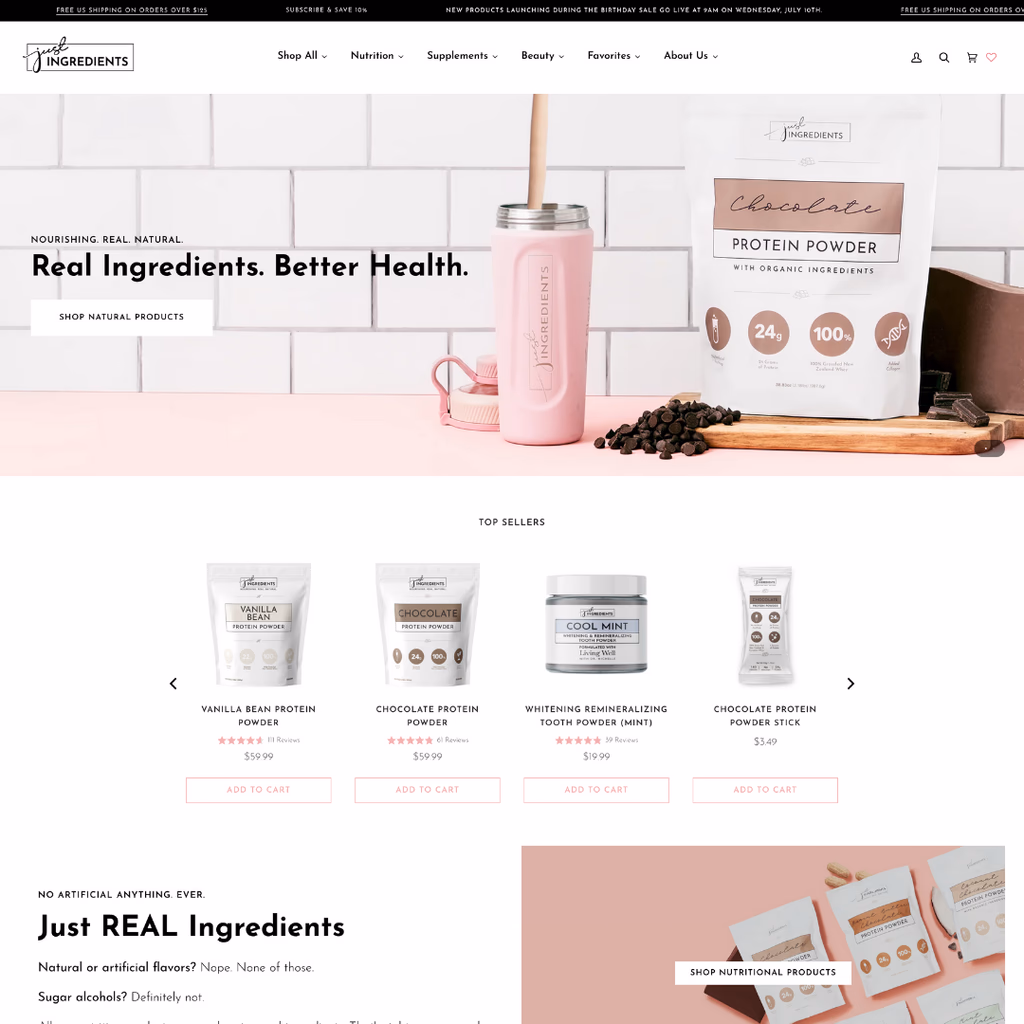 Just Ingredients website